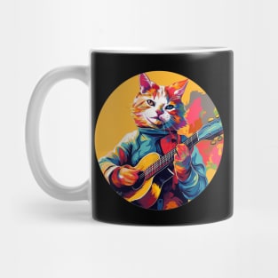 Cat playing guitar Mug